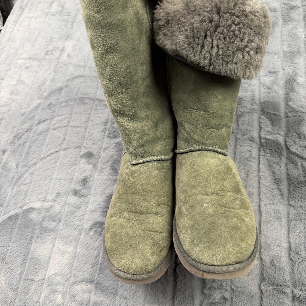 Australia Luxe Collective Cosy Long Boots Womens 9 Green Shearling Suede Tall - Picture 4 of 9